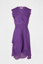 Sleeveless loose straight dress dark purple women