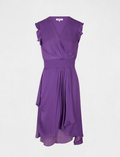 Sleeveless loose straight dress dark purple ladies'