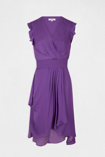 Sleeveless loose straight dress dark purple ladies'