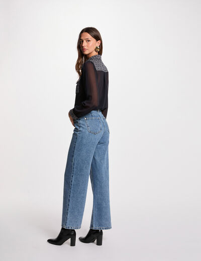 Long sleeve shirt navy blue women