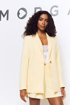 Blazer with patch pockets pastel yellow women