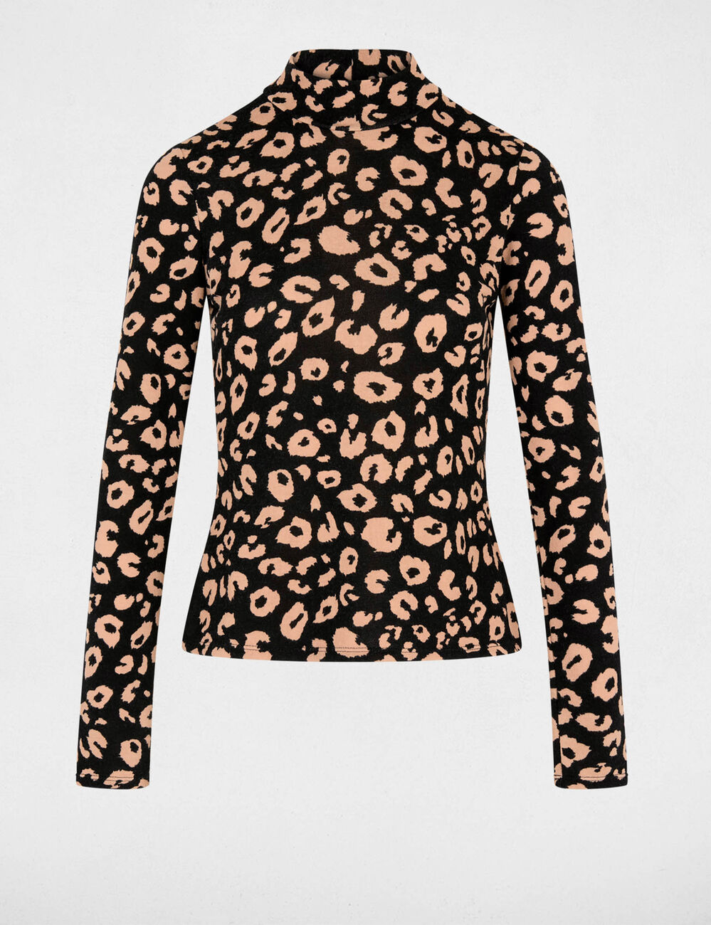 Fitted high neck t-shirt black women