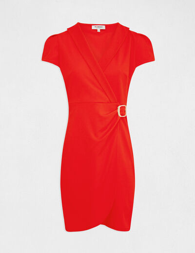 Wrap dress with buckle red ladies'