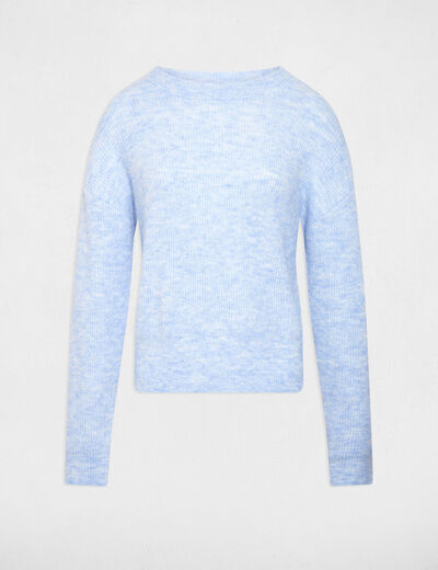Jumper round neck long sleeves sky blue women