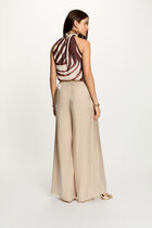 Pleated top with lavalli&egrave;re neck multicolor women