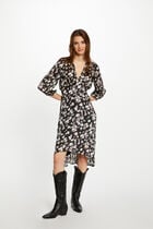 Straight dress with floral print multicolored women