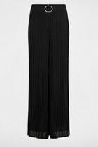 Pleated wide leg trousers black women