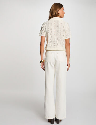 Short-sleeved shirt ivory women