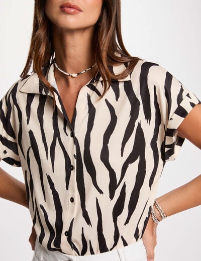 Short sleeve blouse white women