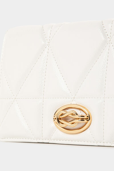 Quilted clutch bag with strap white ladies'