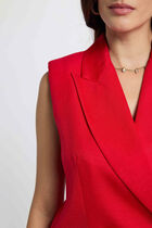 Fitted sleeveless jacket red women
