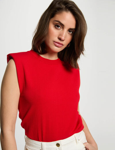 Sleeveless jumper red women