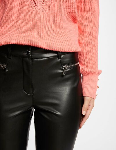 Skinny faux leather trousers black ladies'