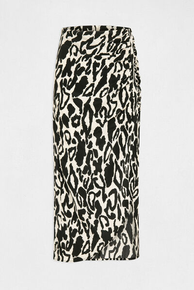Midi straight skirt animal print multico ladies'