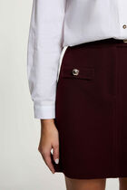 High-waisted short skirt plum women