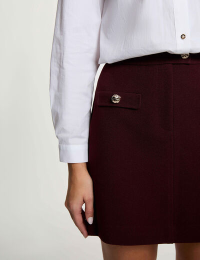 High-waisted short skirt plum women