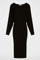 Fitted maxi knitted dress black women