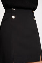 Mini skirt with buttons black women