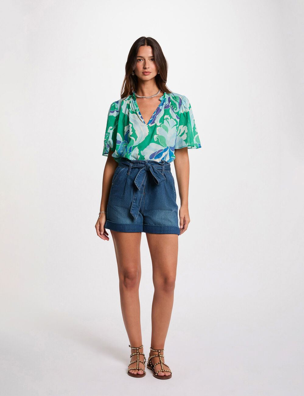 Short-sleeved blouse multicolor women