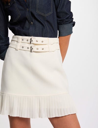 Mini skirt with fringes white women