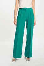 Wide leg trousers with darts mid-green women