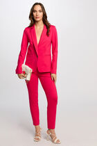 Cigarette trousers with darts raspberry pink women