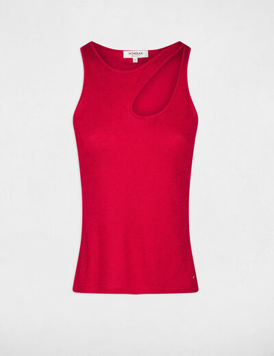 Vest top with opening on shoulder raspberry ladies'