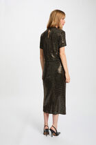 Fitted wrap skirt gold yellow women