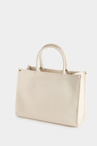 Embroidered tote bag ivory women