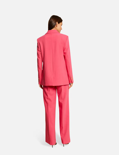 Straight buttoned jacket medium pink ladies'