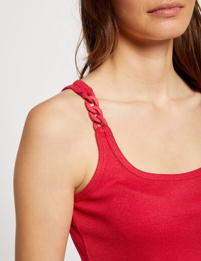 Vest top with thin straps medium red ladies'