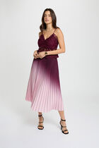Maxi pleated skirt plum women