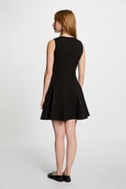 Robe courte trapèze noir femme