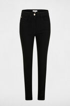 High-waisted skinny jeans black denim women