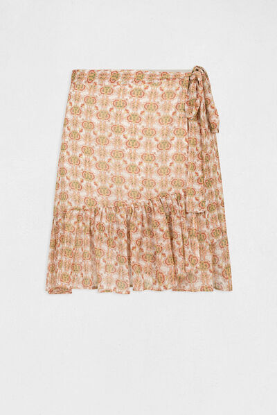 Wrap skirt abstract print multico ladies'