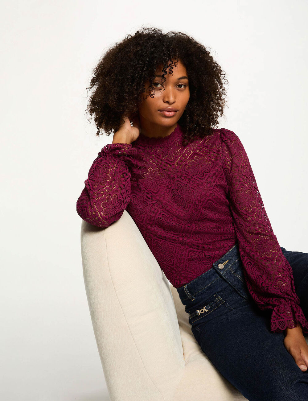 Long-sleeved t-shirt plum women