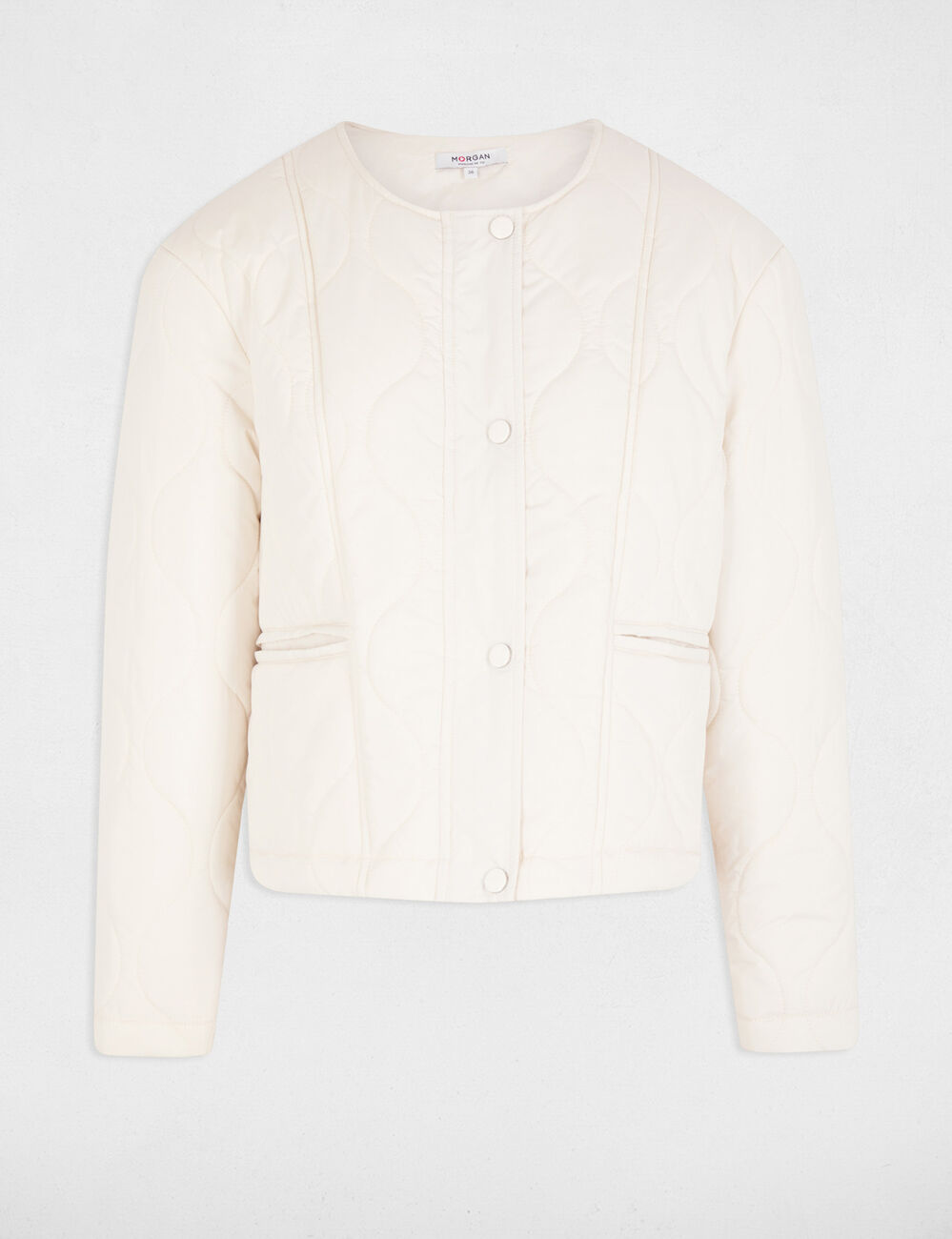 Short padded jacket ivory women