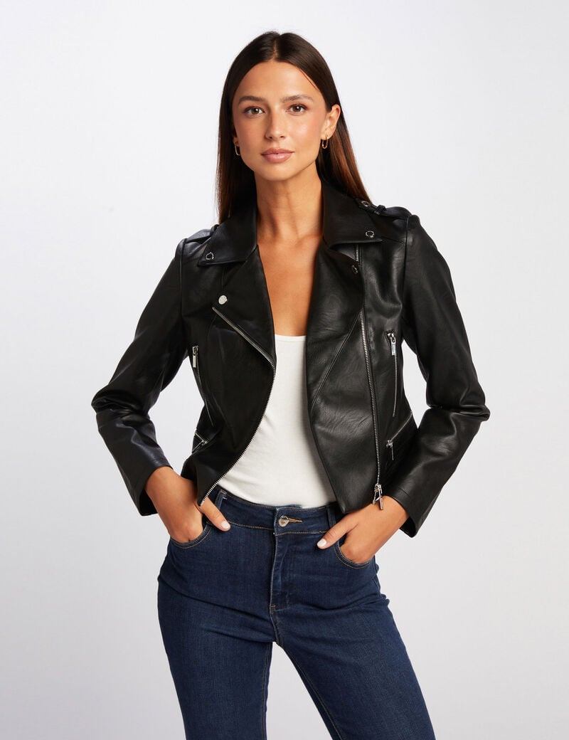 straight jacket notched lapel collar black women Straight jacket notched lapel collar black women