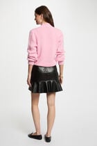 Faux leather mini skirt black women