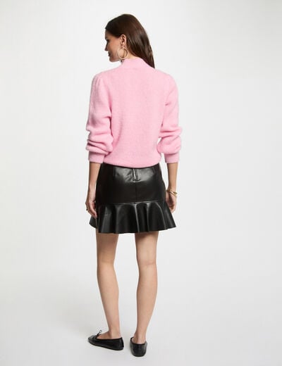Faux leather mini skirt black women