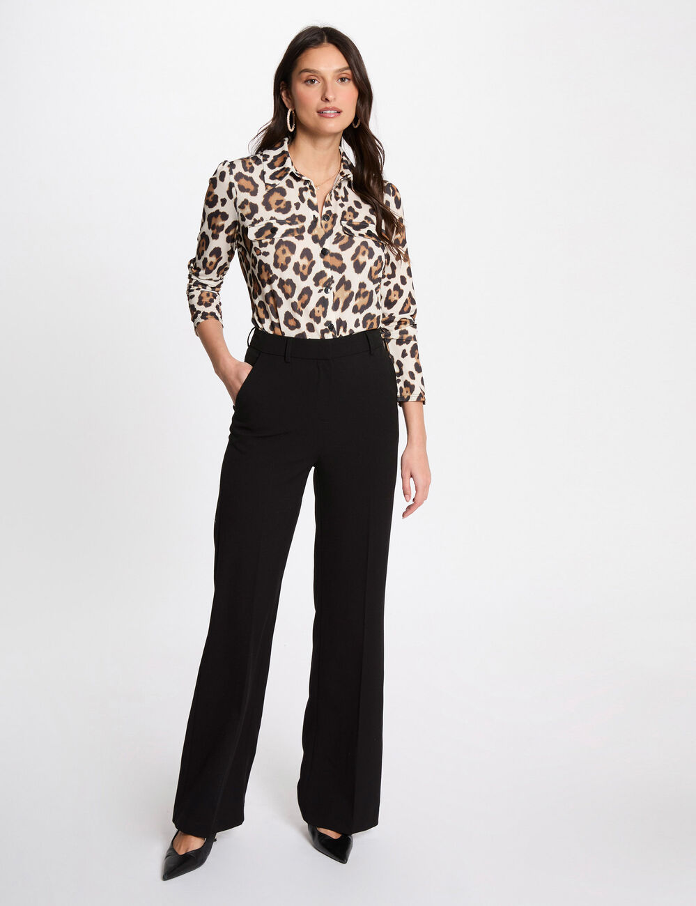Top manches longues imprimé multicolore femme