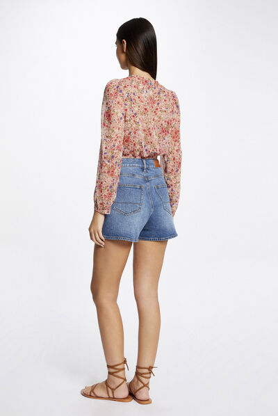 Long-sleeved blouse with floral print multico ladies'