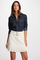 Mini skirt with fringes white women