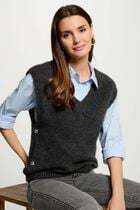 Sleeveless jumper dark grey women