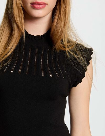 A-line mini knitted dress black women