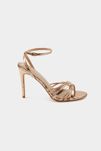 Stiletto sandals with straps pink ladies'