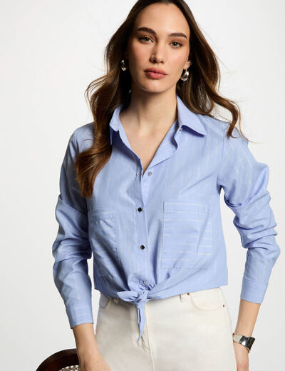 Striped long-sleeved shirt multicolor women
