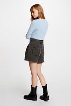Pull manches longues avec col en V bleu femme