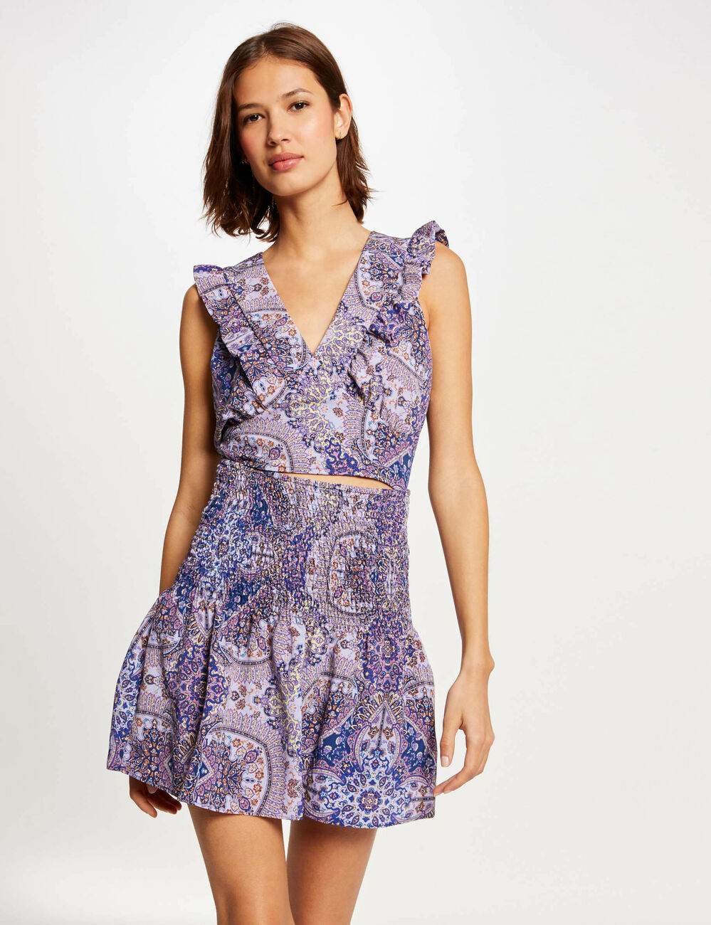 A-line skirt with paisley print multicolored women