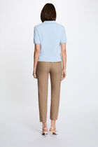 Sweater with a turned-down collar sky blue women